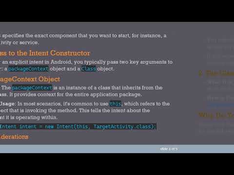 Understanding Explicit Intents in Android: What You Need to Pass to the Constructor