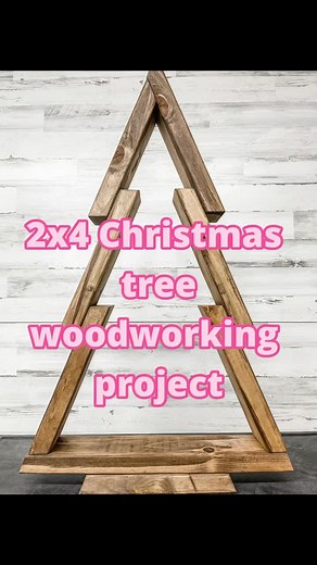 How to make a Christmas tree from 2x4 lumber. This 3 foot tall DIY wood tree can be decorated in so many ways! #christmastree #diychristmasdecor #diychristmas #diychristmascrafts #diychristmastree