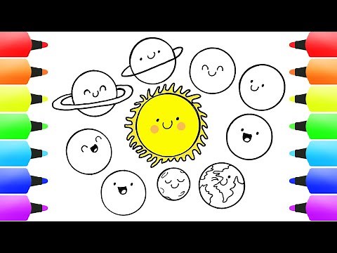 How to Draw CUTE Planets | AWESOME Solar System Drawing Tutorial for Kids (Earth, Sun, Mars & More!)