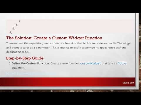 Reusing Flutter Widgets Made Easy: A Guide to Custom Functions