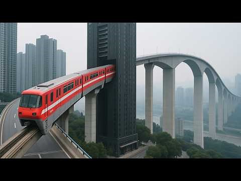 Riding China’s Craziest Monorail — It Goes Straight Through a Building!