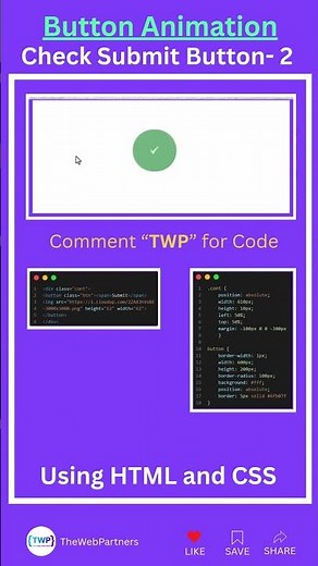 Create a Professional Animated Check Submit Button -2 | HTML and CSS #html #css