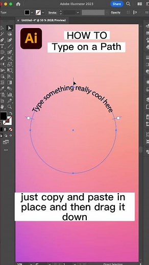 How to Type On a Path using Adobe Illustrator 🎨 #adobeillustrator #adobeillustratortutorial