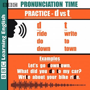 3K views · 225 reactions |  It’s time for #pronunciation practice! Learn the difference between /d /and /t/.⠀⠀ Listen and then tell me how many /d/ sounds there are in this sentence… “Do you want to go on a bike ride with me down into town?” Find more pronunciation tips here: https://bbc.in/2VkJikl⠀⠀ #bbclearningenglish #pronunciationtips #howtopronounce #speakenglish #elt #esl #englishtips #useful #english #languages #t #d | BBC Learning English | Facebook