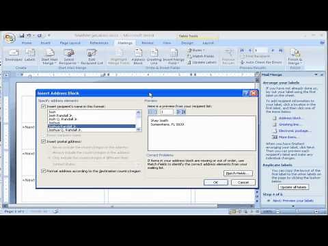 How to create Labels using Mail Merge in Microsoft Word 2007