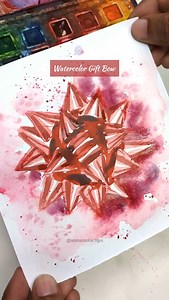 4.4K views · 98 reactions | Get into the holiday spirit with this festive watercolor bow tutorial!  Let's spread some Christmas cheer together.  #watercolorpainting #watercolorart #paintingtutorial #ArtReels #christmasart | Watercolor.Tips | Facebook