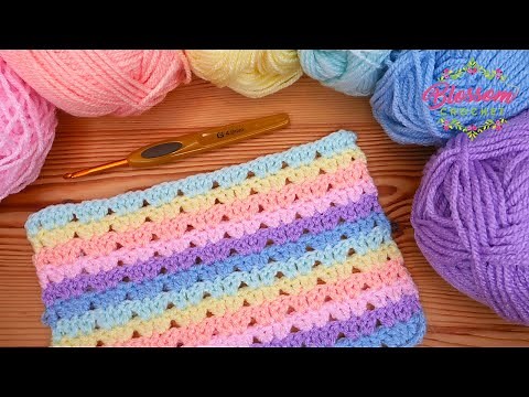 Easiest & Fast Crochet Blanket - ONE Row Repeat! How to Crochet a Double V Stitch blanket