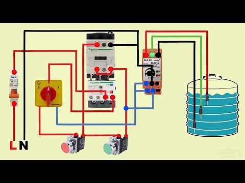 WLC water level controller DOL starter auto manual wiring diagram