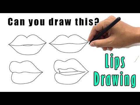 How to Draw Lips Easy Drawing | Step by Step Lips Sketch for Beginners to Outline