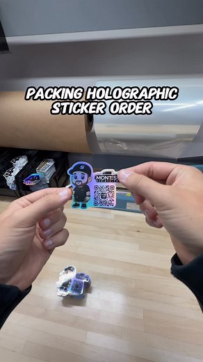 186K views · 90 reactions | Packing a custom holo sticker order Size 2”x4” #pov #orders #smallbusiness | AADesigns.co | Facebook