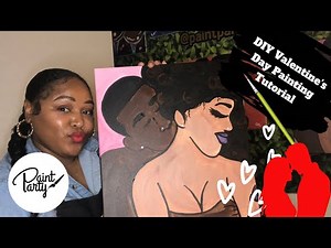 Valentine’s Day Paint & Sip At Home | Date Night | Painting Tutorial