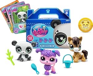 Littlest Pet Shop, Pet Surprise Three Pack - Gen 7, Pets #1 - #18, Authentic LPS Bobble Head Figure, Collectible Imagination Toy Animal, Kidults, Girls, Boys, Kids, Tweens Ages 4+