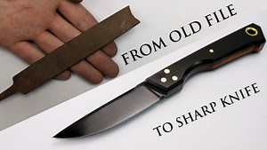 6.9K views · 306 reactions | This knife was made from a broken old file. This film fully records the production process. In order to increase the fun of the handle part, I use three wooden boards to fit together, which makes the lines of the knife more interesting. In order to make the blade and the handle stronger, I used 4 brass rods to fix it. A space for stringing is reserved at the end of the handle. Thanks for watching. #knifemaking | Hans workshop | Facebook