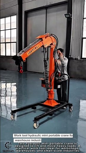 Work tool hydraulic mini portable crane for warehouse industry