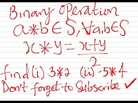 Introduction to Binary operations