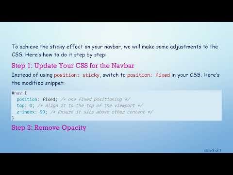 How to Make Your Navbar Sticky When Scrolling Down