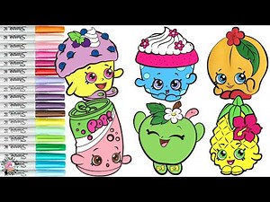 Shopkins Coloring Book Compilation Soda Pops Apple Blossom Cheeky Chocolate Pineapple Crush Peachy