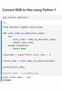 40K views · 1.2K reactions | Convert RGB to Hex using Python | Python Coding | Facebook