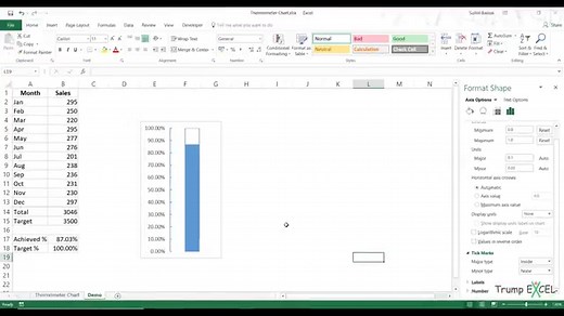 How to Create a Thermometer Chart in Excel