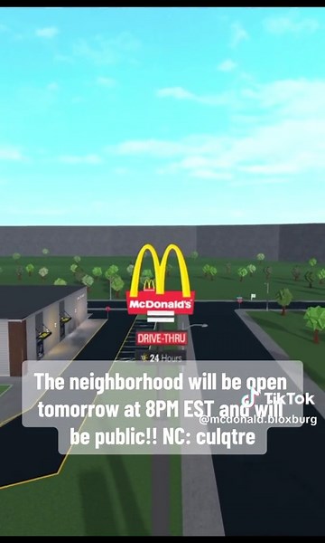 Come tomorrow 8PM EST for a training!! Lets do this before the grand opening #bloxburg #roblox #mcdonalds #roleplay