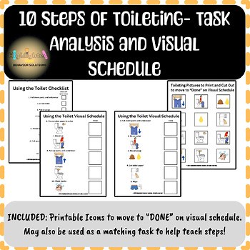 10 Steps-Toileting Task Analysis Checklist and Visual Schedule