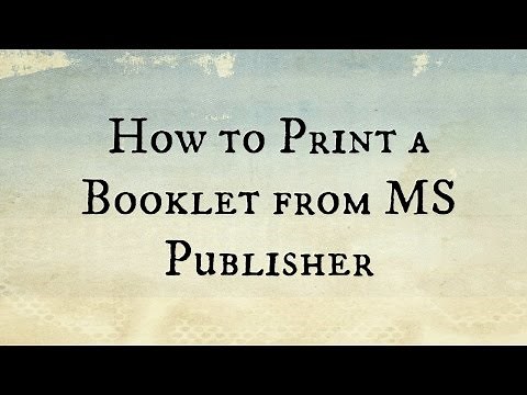 How to print a booklet in MS Publisher