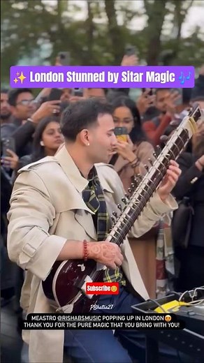 Sitar Magic in London Streets | Rishabh Rikhiram Sharma Live Street Performance #rishabsmusic #viral