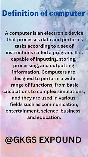 Definition Of Computer | What is a Computer? | Simple Definition and Explanation #definitions #excel
