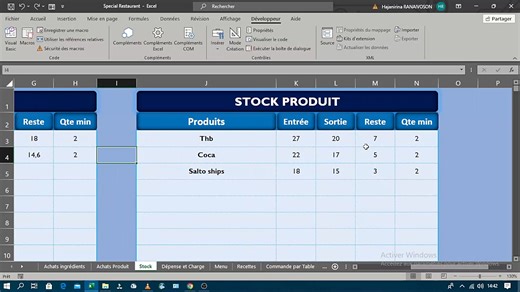 ‎🍽️ Mini Logiciel Excel – Gestion Complète de Restaurant 📊✨ ‎Transformez votre manière de gérer votre restaurant, snack ou fast-food avec un fichier Excel ultra-professionnel, simple et puissant ! ‎ ‎🔥 Fonctionnalités incluses : ‎📦 Suivi automatique du stock (ingrédients & produits) et Fiche technique ‎🛒 Gestion des ventes : jour • semaine • mois ‎🍴 Suivi des tables & commandes ‎🧾 Gestion des achats & fournisseurs ‎💰 Suivi des dépenses & charges ‎📈 Calcul automatique du bénéfice ‎📊 Tab