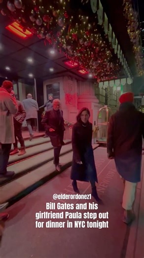 Billion-dollar style: Bill Gates and his girlfriend Paula step out for dinner in New York tonight