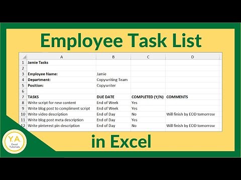 How to Make a Task List for Employees in Excel - Tutorial