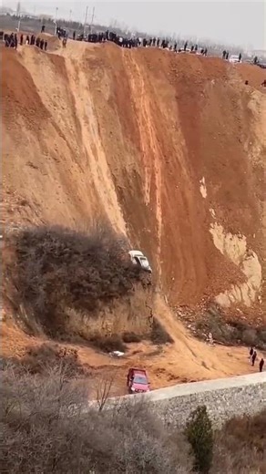 Car Launches Off Cliff And What Happens Next Is INSANE 😱 #ExtremeStunt #OffRoad