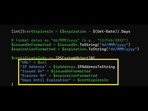 PowerShell script to get SSL certificate details from multiple servers