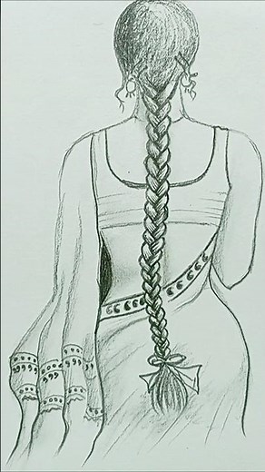 How to draw a girl braid /beautiful girl drawing with pencil tutorial.