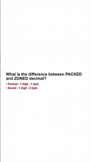 What is the difference between PACKED and ZONED decimal in as400