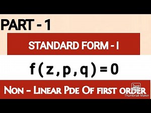 Non Linear Partial Differential Equations standard form -1