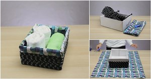 How to Upcycle a Cardboard Box Into a Gorgeous Storage Basket