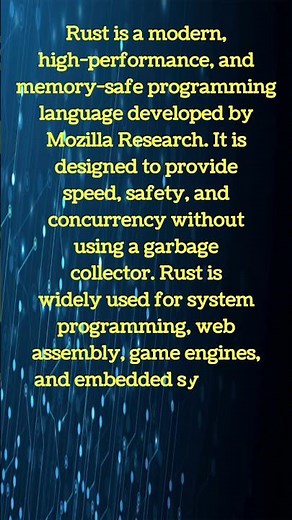 What is Rust Programming Language?#artificialintelligence #programming #studylearn