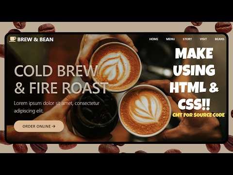 Coffee Shop Website Using HTML & CSS | Responsive Coffee Shop Website Design | Web Canvas