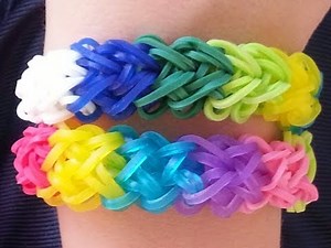 RAINBOW LOOM HEART RAINBOW BRACELET
