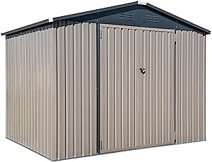 Arrow Sheds 8' x 6' Outdoor Steel Storage Shed, Tan