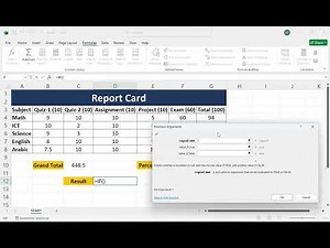 Designing an Excel-based report card using formulas, data validation, and conditional formatting