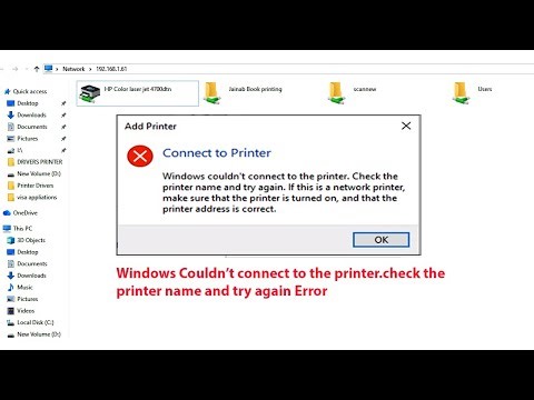 Windows Couldn't Connect to the printer.Check the Printer name and try again Error in Windows 10/11