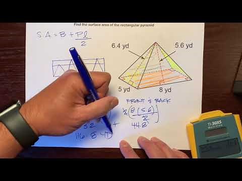 Finding the Surface Area of a Rectangular Pyramid