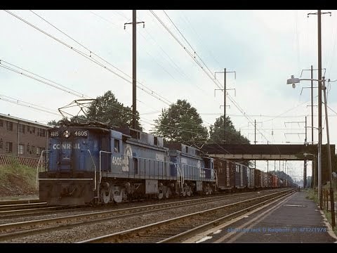 Penn Central & Conrail electrics, E33's, E44's, and Amtrak E60 on the NEC in 1977..