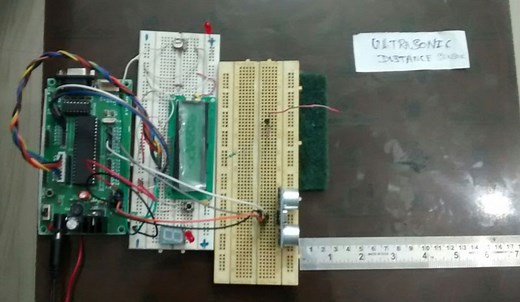 Ultrasonic distance meter using HC-SR04 and 8051 - Gadgetronicx