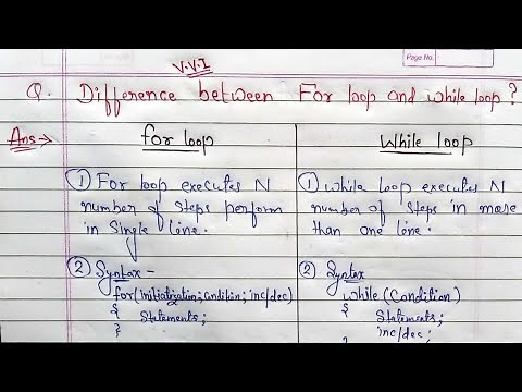 Difference between for loop and while loop | for loop VS while loop