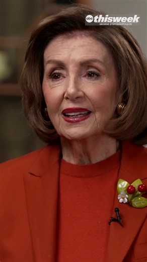 In an interview with ABC News' Jon Karl, former Speaker of the House Nancy Pelosi addresses President Trump's end-of-year speech and response to the death of Rob and Michele Singer Reiner: “Something's wrong there, and something's wrong with the people around him that they don't stop him from his ridiculousness.” #thisweek #nancypelosi #abcnews