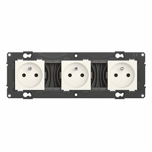 Triple prise avec terre précâblée, à assembler Altège, BTICINO, neige | Leroy Merlin