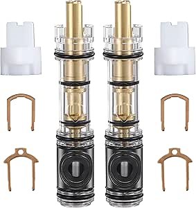 Enhon 2 Pack Dual Seal Cartridge Replacement Compatible with Moen 1225 1225B, One Handle Lavatory and Bathroom Faucet Cartridge Fits Single Handle Faucet/Showers, Brass